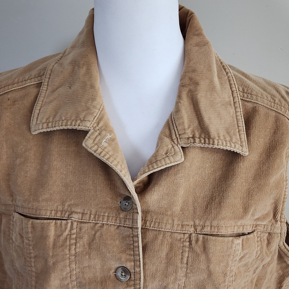 Northern Reflections Corduroy Vest Womens Large Tan Button Up Utility Gorpcore - Picture 2 of 14